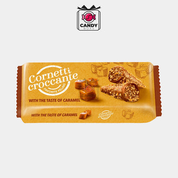 CORNETTI CROCCANTE WITH THE TASTE OF CARAMEL 100G - CANDY BOXS - Candyboxs