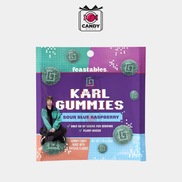 FEASTABLES MRBEAST KARL GUMMY BLUE RASPBERRY SOUR CANDY 50G - CANDY BOXS - Candyboxs