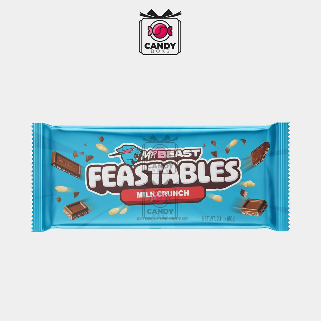 FEASTABLES MRBEAST MILK CHOCOLATE CRUNCH BAR 60G - CANDY BOXS - Candyboxs