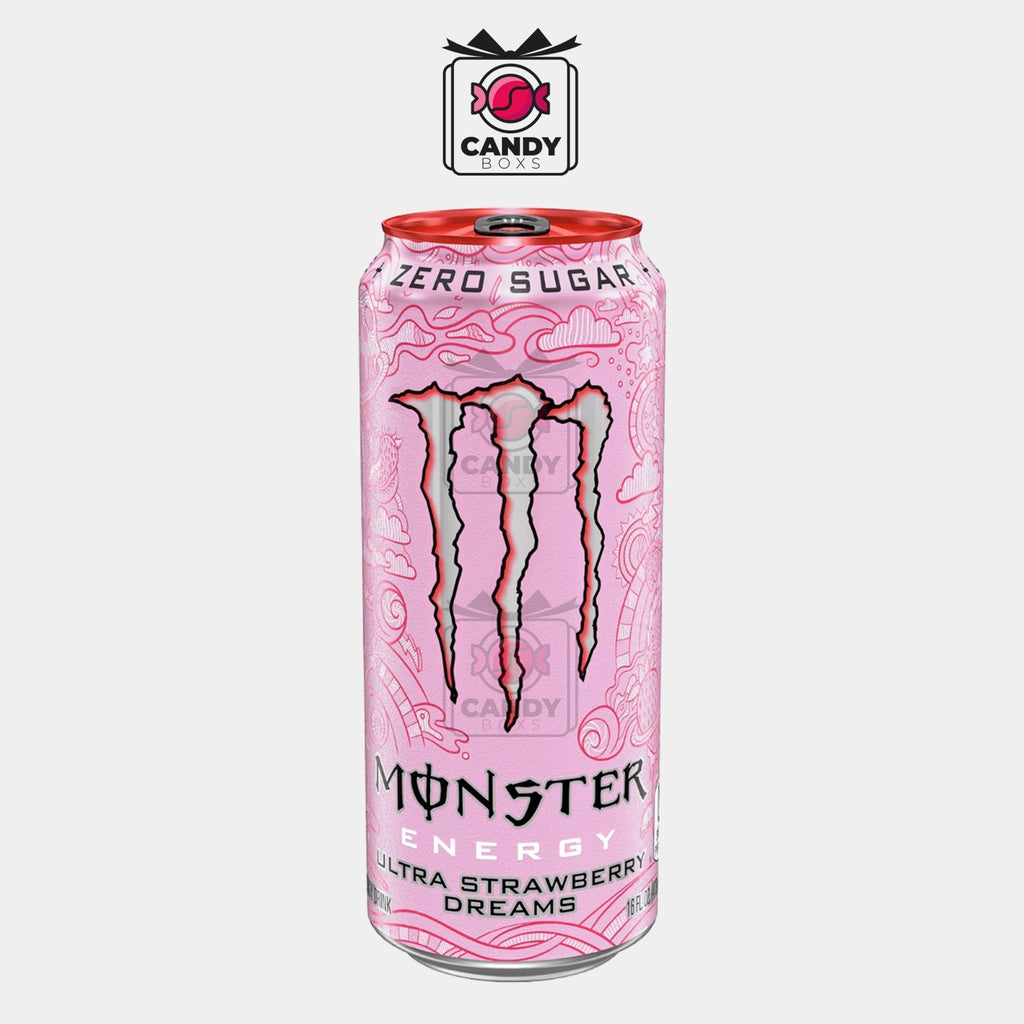 MONSTER ENERGY ULTRA STRAWBERRY DREAMS ZERO SUGAR 500ML - CANDY BOXS - Candyboxs