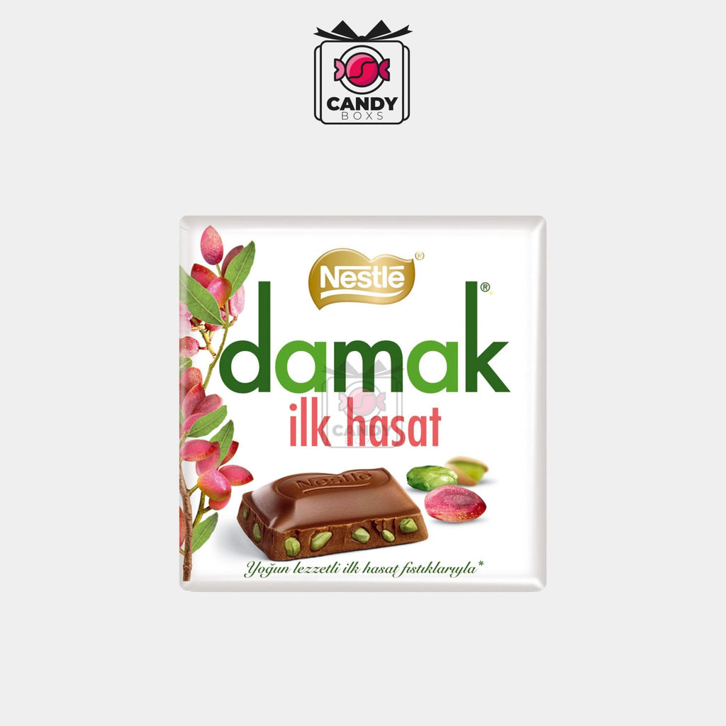NESTLE DAMAK MILK CHOCOLATE WITH PISTACHIO ILK HASAT 60G - CANDY BOXS - Candyboxs