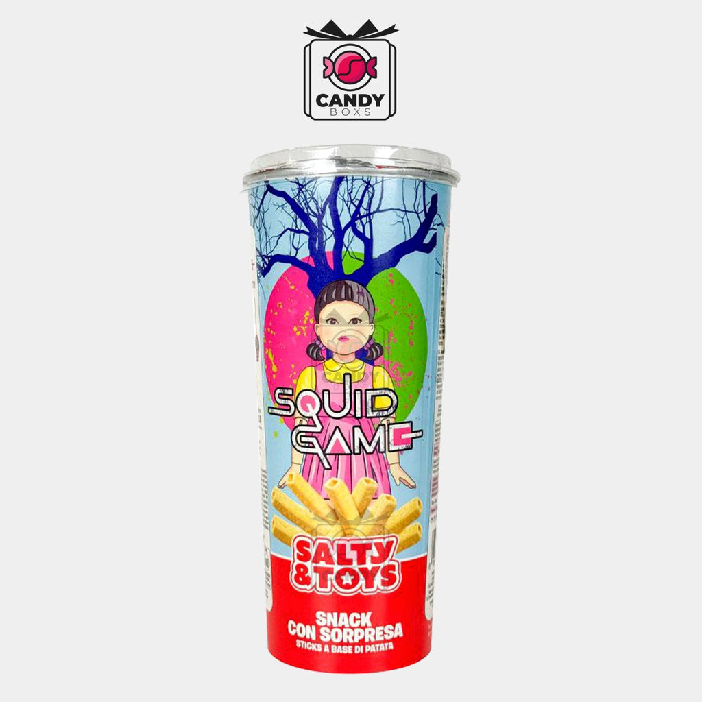 SQUID GAME SALTY & TOYS FRIES SNACK POTATO 40G - CANDY BOXS - Candyboxs