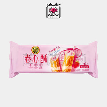 X XU FU KEE BISCUIT PASTRY STRAWBERRY FLAVOR ROLL CAKE 52G - CANDY BOXS - Candyboxs