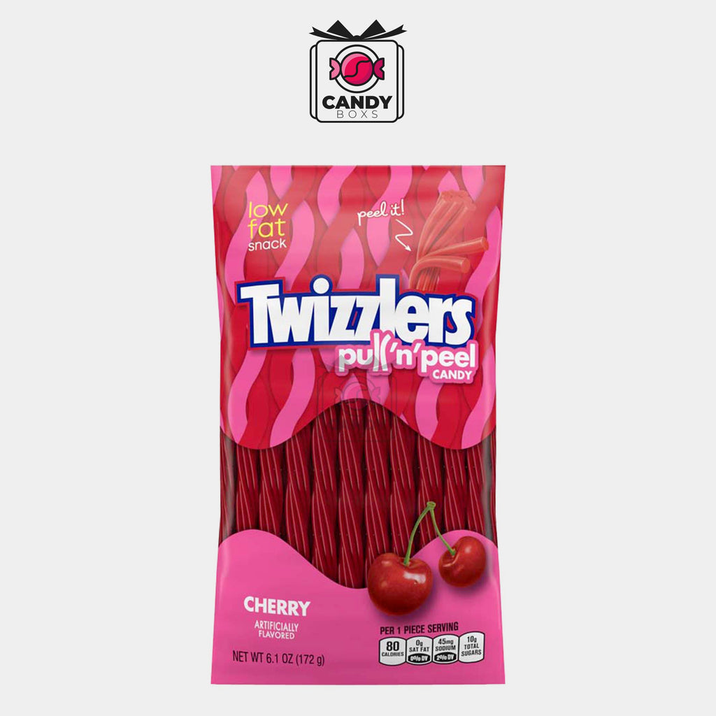 TWIZZLERS PILL'N'PEEL CANDY CHERRY 172G - CANDY BOXS