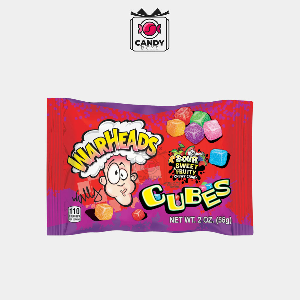 WARHEADS CUBES - SOUR SWEET FRUITY 56G - CANDY BOXS