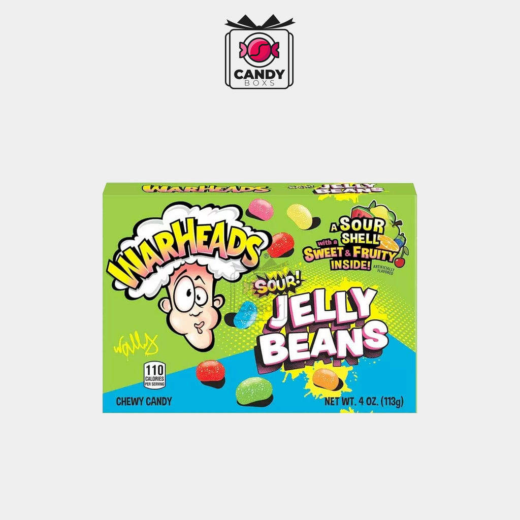 WARHEADS JELLY BEANS SOUR SHELL SWEET & FRUITY INSIDE 113G - CANDY BOXS