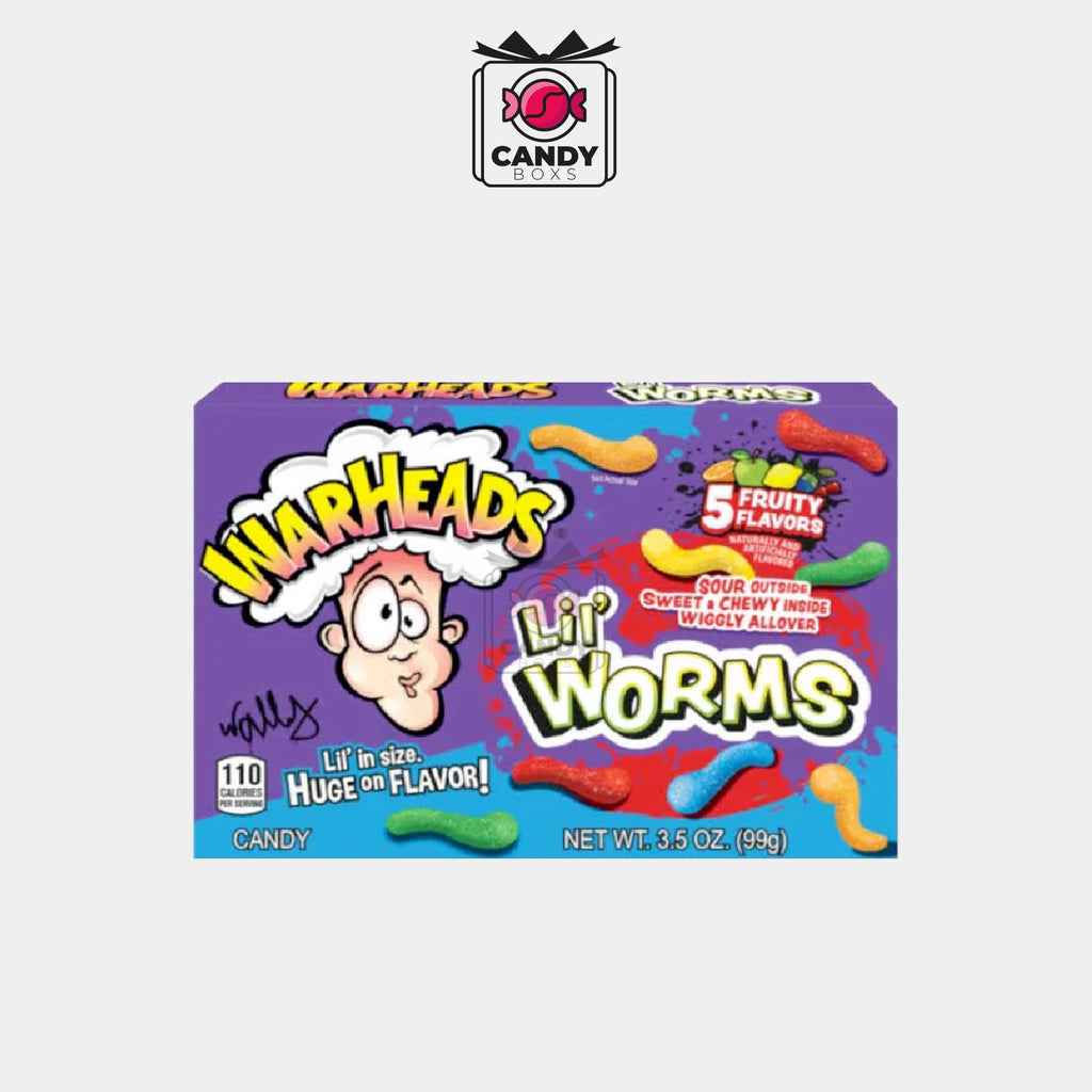 WARHEADS LIL' WORMS 5 FRUITY FLAVORS  113G - CANDY BOXS